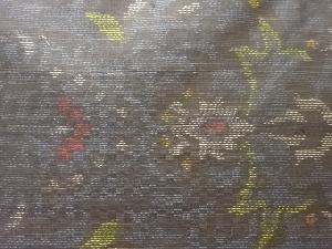 アンティーク　唐花模様織り出し本場泥大島紬着物